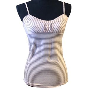 INTIMATELY FREE PEOPLE STRIPED CAMISOLE BLUSH PINK BLACK SIZE SMALL
